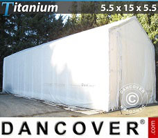 Lagerhal Titanium 5,5x15x4x5,5m, Hvid